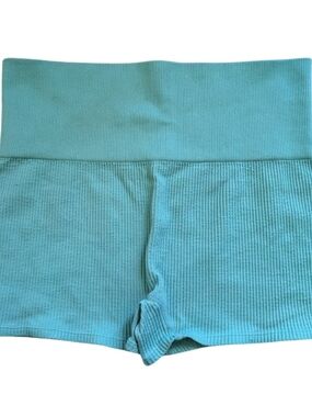 Colsie Ribbed High-Waist Aqua Bike Shorts